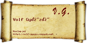 Volf Győző névjegykártya